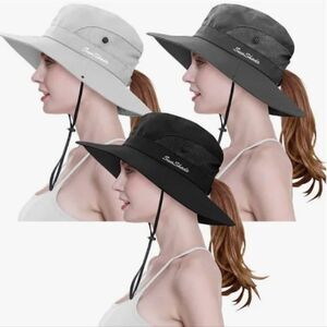 Sun Shade Ponytail Wide Brim Sun Hat
